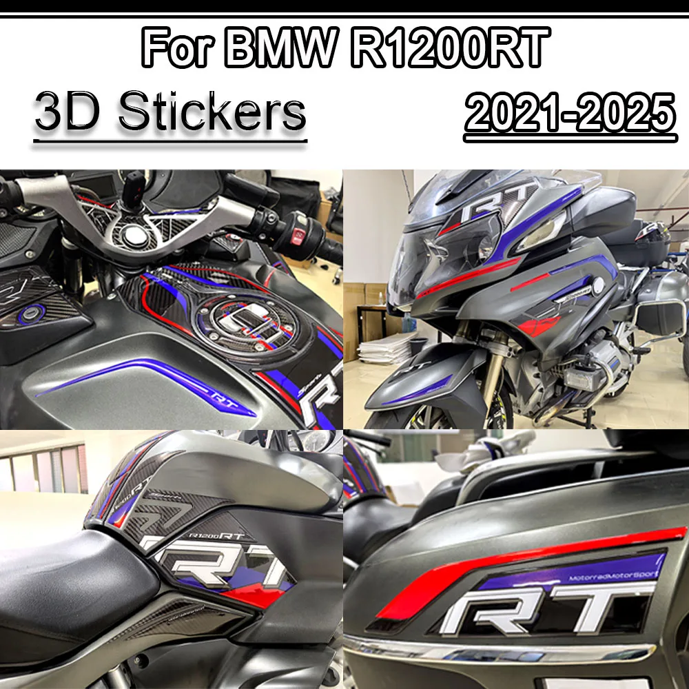 

For BMW R1200RT R 1200 RT R1200 Tank Pad Grips Kit Knee 3D Stickers Decals Fairing Fender Mudguard Trunk Luggage Cases 2021-2025