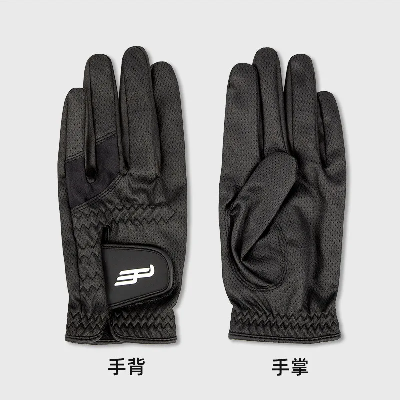 قفازات PLAYEAGLE للجولف للرجال لليد اليسرى باللون الأسود قابلة للتنفس ومضادة للانزلاق مقاس 23-29 من نسيج النانو #4