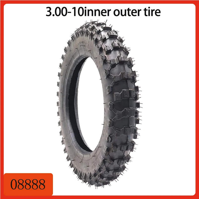 80/100-10 3.00-10 Inner Outer Tires Suitable for Off-Road Racing, for Tomik SSR SDG GY6, Scooters, Motorcycles