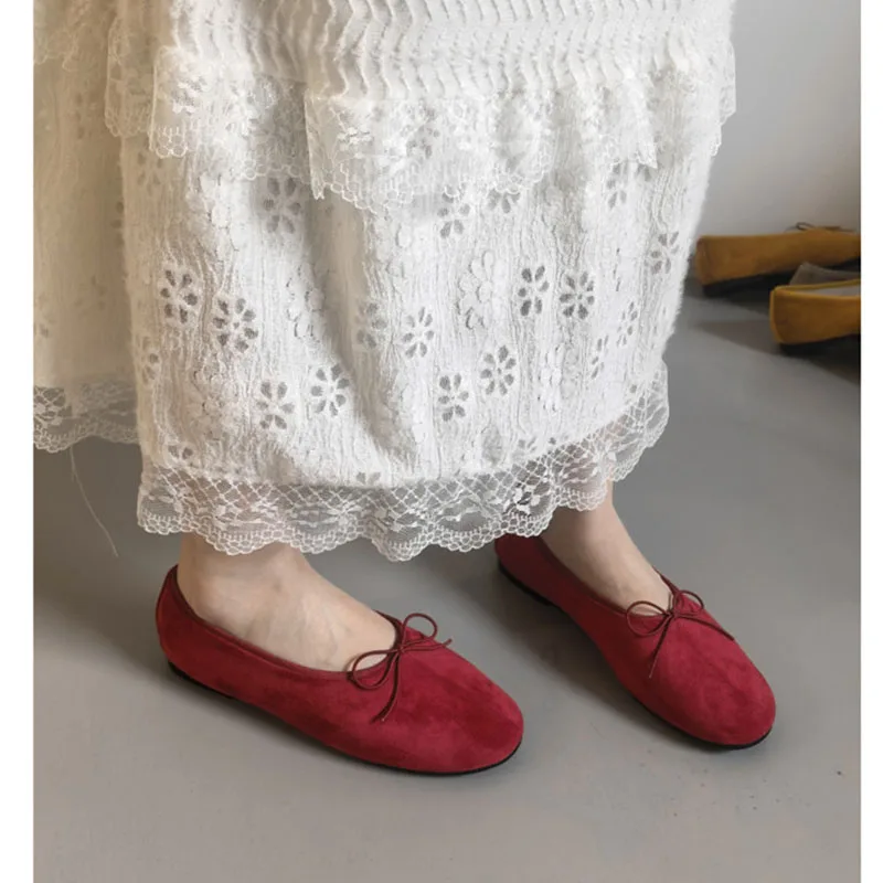 Neue Herbst-Frühlings-Damenschuhe, flache Ballerinas, weiche runde Zehenpartie, modische flache Slipper für Damen. – Detail 1