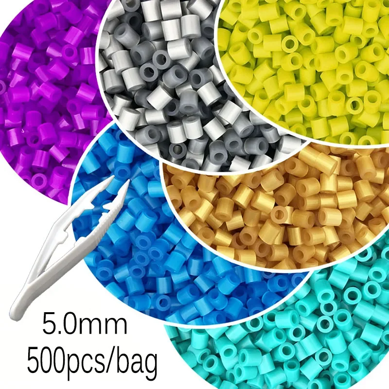 Nowe kolory 5MM 500PCs Pixel Puzzle Iron Beads dla dzieci Perler Hama Beads Diy Wysokiej jakości ręcznie robione prezentowe koraliki bezpiecznikowe — zdjęcie 2