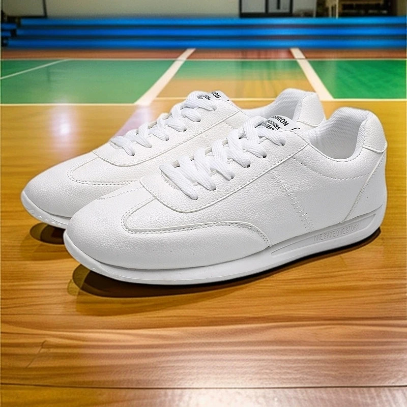 Men's White Fashion Sneakers Lightweight Athletic Shoes for Basketball Walking Daily Wear Comfortable Casual Shoes Men White