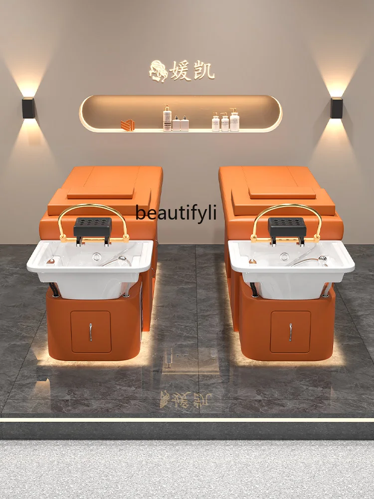 Thai Head Therapy Shampoo Chair Beauty Hair Saloon Dedicated Water Circulation Fumigation LED Light Shampoo Chair Hot Water