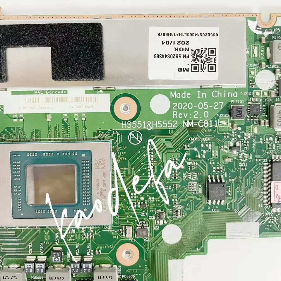 GS555D&GS55E NM-C811 For Lenovo Ideapad 5-15ARE05 Motherboard CPU