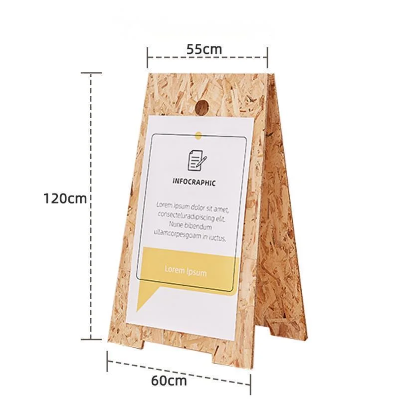 45x90cm V Shape Signboard Shop Door Billboard Custom Standing Display Advertising Plate wooden A-board Creative Personality