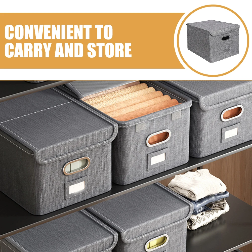 

Large Capacity Fabric Storage Box Grey Collapsible Drawer Closet ganizer Shoe Bins Clothes Container Home Office Solution Tidy