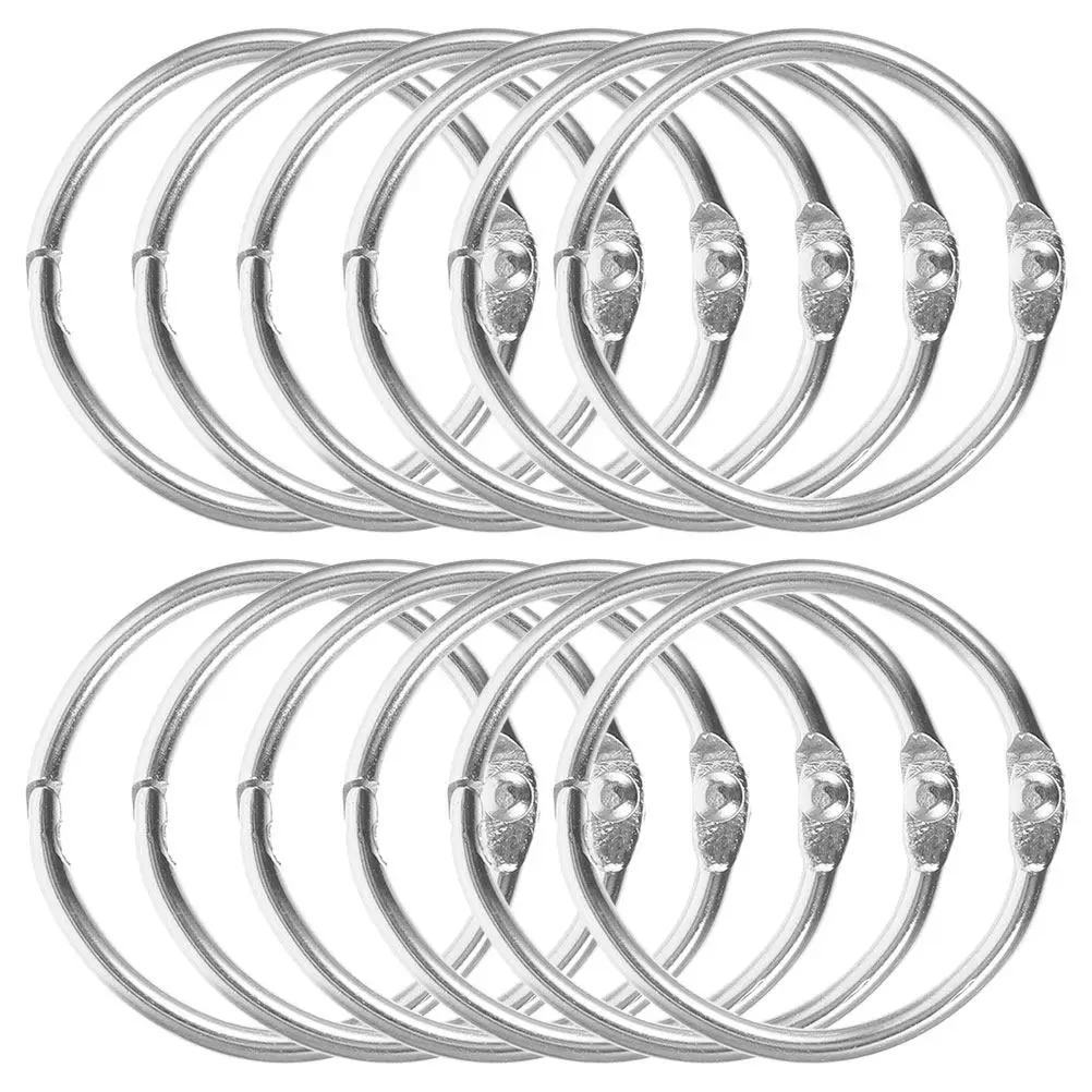 

12 шт. металлических кольцевых переплетных колец для тяжелых нагрузок, круглые кольца для блокнотов, ежедневников, скрапбукинга, DIY-проектов, индексных карточек, буклетов