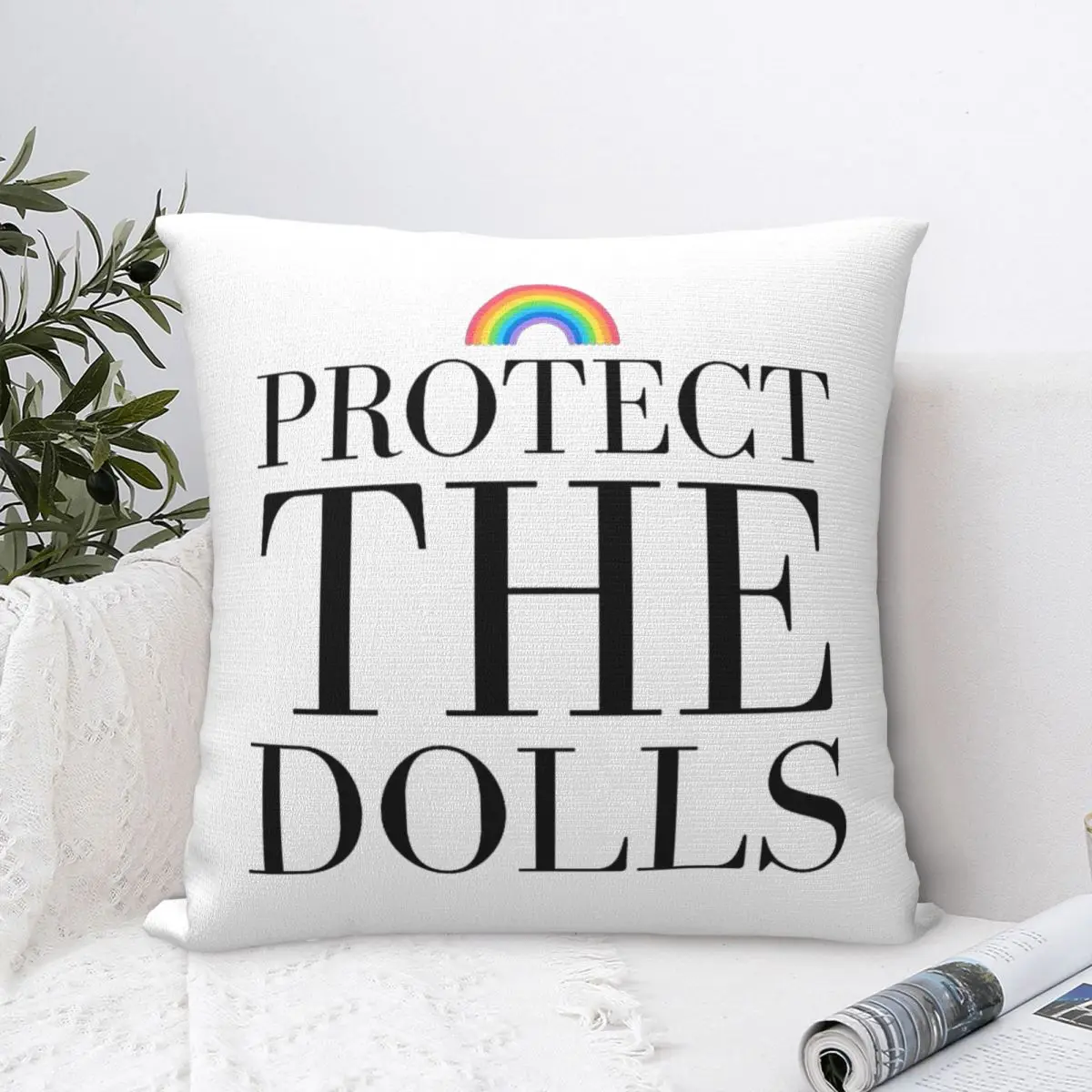 Protect The Dolls Pillow Cases Cushion Covers Fashion Zipper Decorative Pillowcase for Home 45x45cm