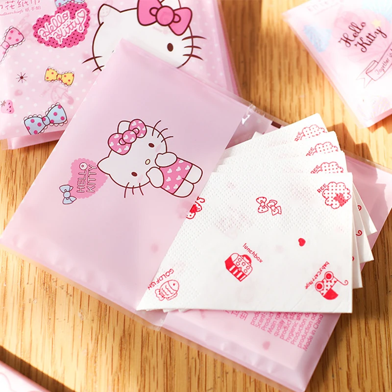 

9 Packs Kawai Hellokitty Facial Tissue Tasteless Creative Cartoon Printing Handkerchief Portable Soft Toilet Paper Napkin Towel