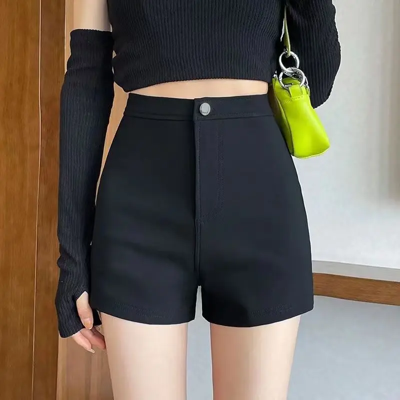 Women's Black Shorts Female Fashion High Waist Casual Pants Ladies Summer Outer Wear Bottoms Mini Shorts Q186