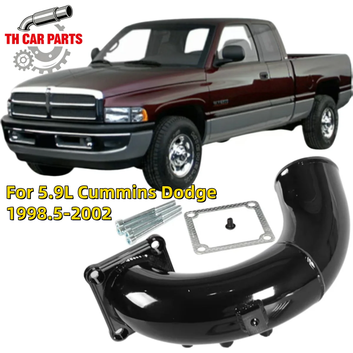 

Комплект труб EGR Комплект аксессуаров для труб циркуляции выхлопных газов, подходящий для 1998-2002 Dodge 5,9 л Cummins