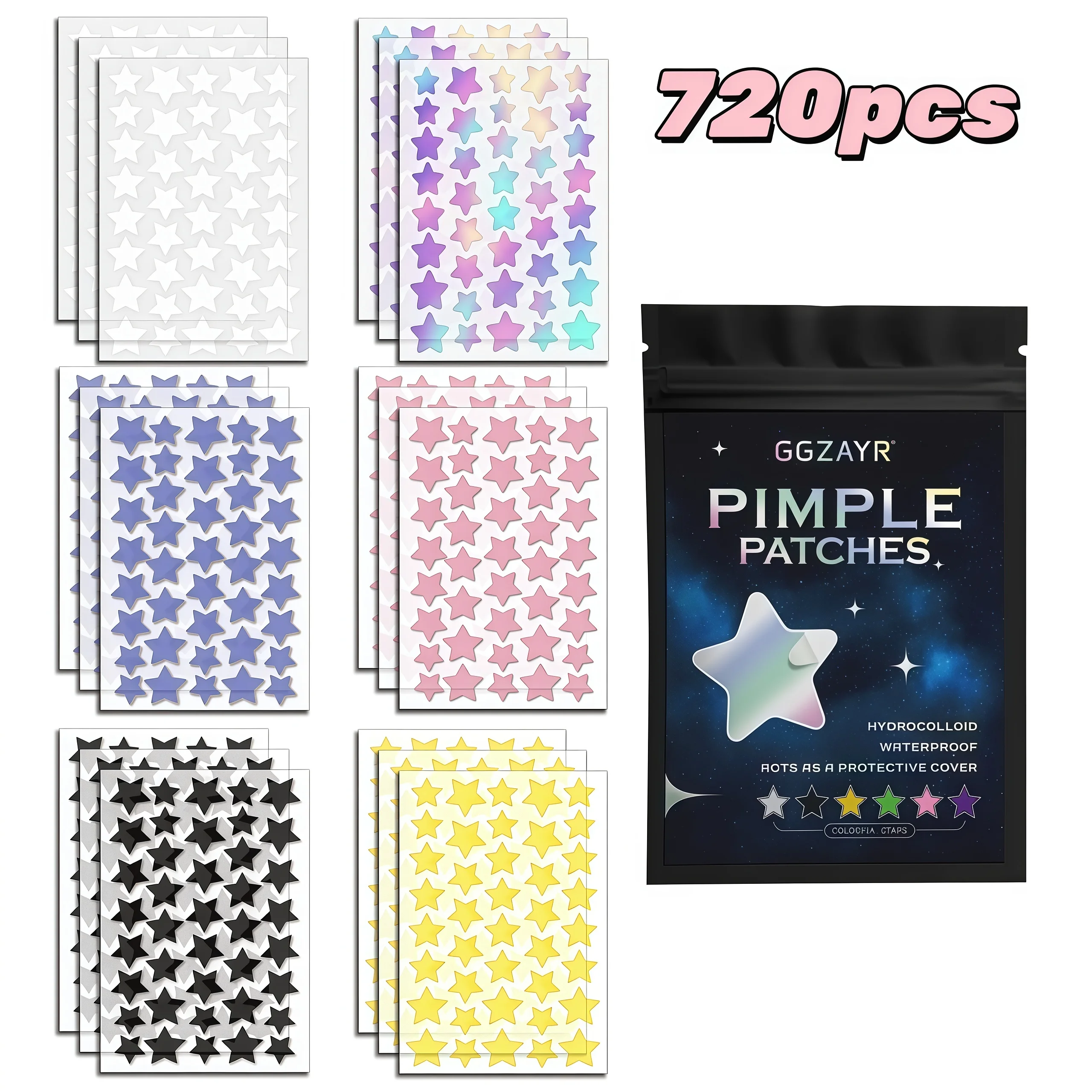 240/720pcs Gentle Skin-Friendly Acne Patches Hydrocolloid Invisible Pimple Cover Zit Blemish Treatment