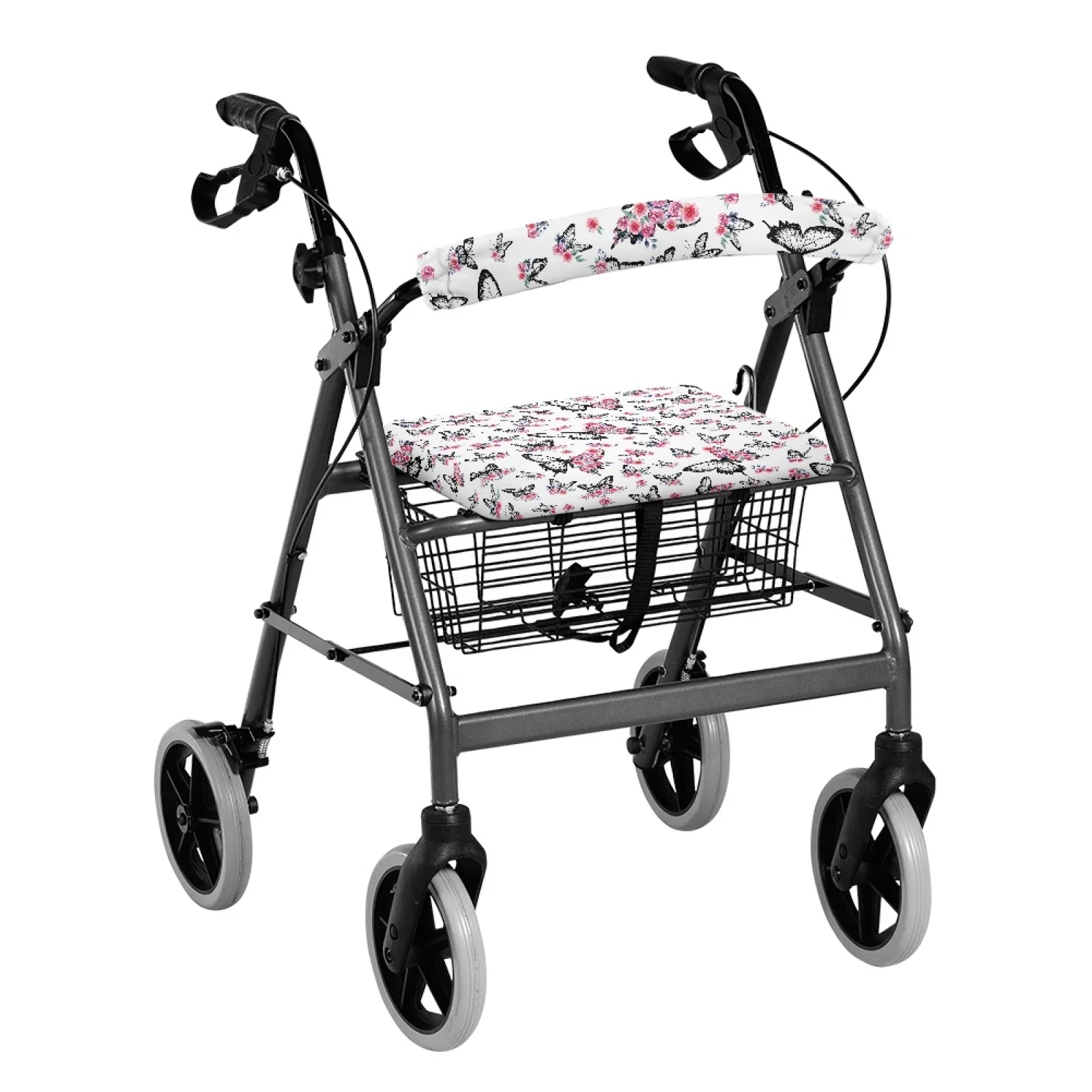 Coloranimal Butterfly Floral Pack of 2 Rollator Seat Back Covers Easy to Clean Walker Seat Cover for Friends view 2