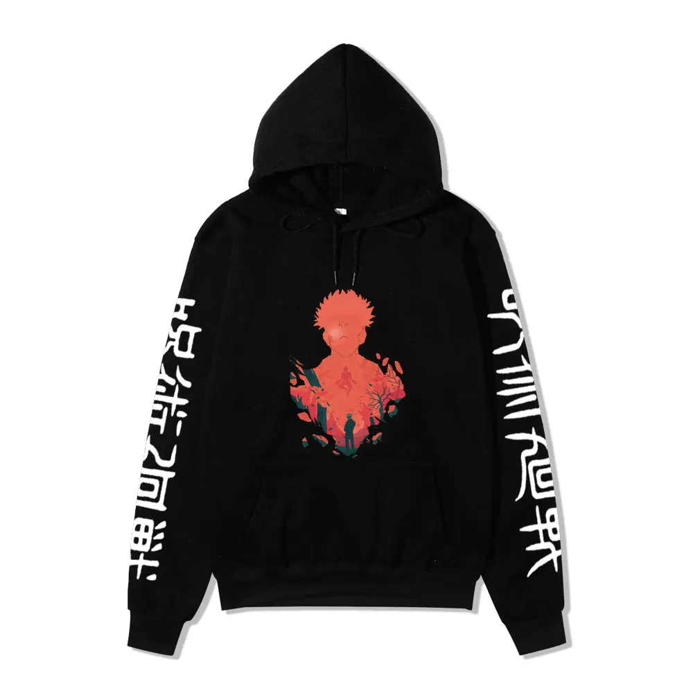 Japanese Anime Hoodie Jujutsu Kaisen Hoodies Manga Men Winter 2021 Warm Cartoon Graphic Clothing Unisex Yuji Itadori Sweatshirts