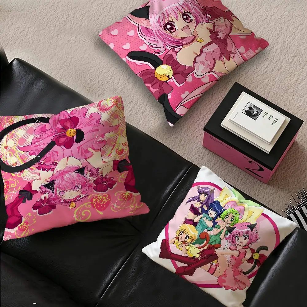 Tokyo Mew Mew Anime Pillow Gift Home Office Decoration Bedroom Sofa Car Cushion Cover case 45x45