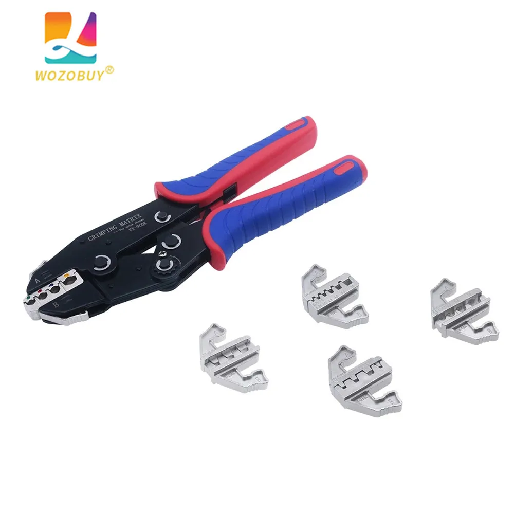 

WOZOBUY Crimping Tool Set 6 PCS - Ratcheting Wire Crimper - Heat Shrink, Non-Insulated, Open Barrel, Flag, Ferrule Connectors