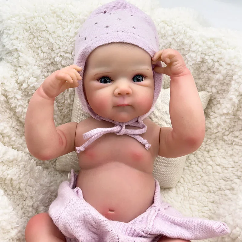 

45CM Cute Bettie Reborn Baby Doll Full Body Silicone Lifelike Newborn Doll 3D Skin Layers Painting with Hand Painted Hair