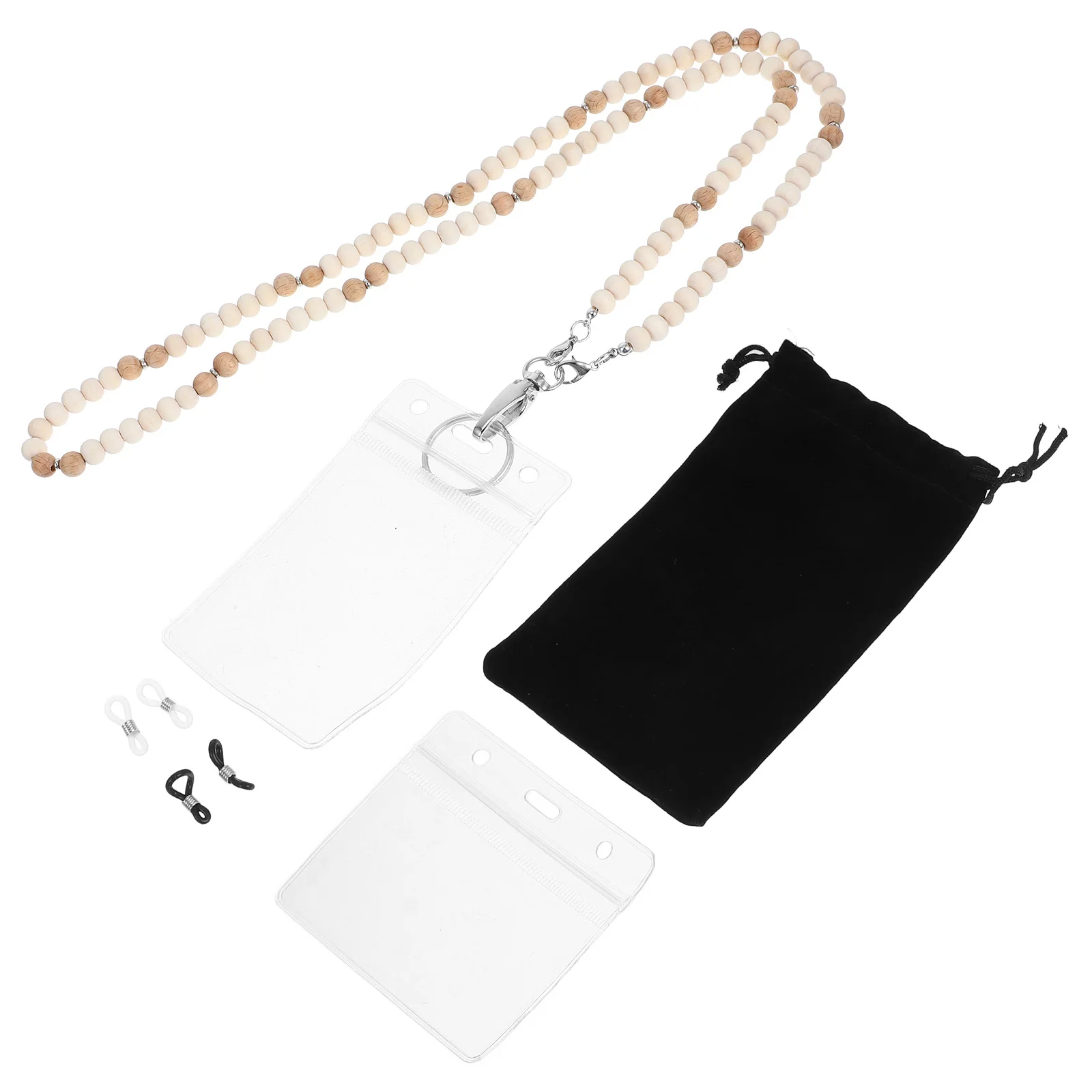 

Wooden Beaded Lanyard For Id Badge Boho Teacher Lanyard Lightweight Breakaway Clasp Name Tag Holder Cruise Lanyards For