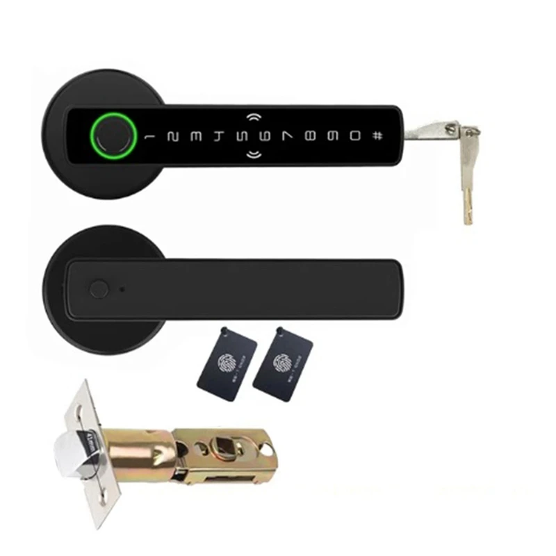 【Flash Sale】Tuya Smartlife APP รหัสผ่านลายนิ้วมืออัจฉริยะ RFID IC Card สลักเดี่ยวล็อค Dead Bolt สําหรับประตูบ้านในร่ม (A) Durab