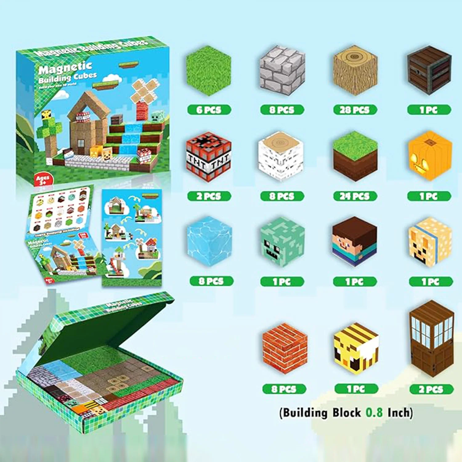 بناء مغناطيسي للأطفال STEM MONONTESSORIES مكعب حلم العالم الإبداع اللبنات لغز هدايا عيد الميلاد