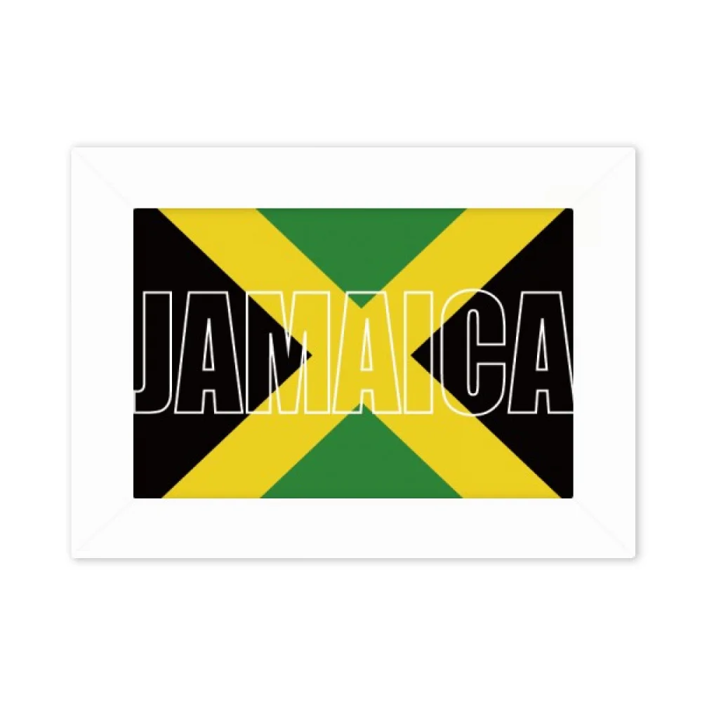 Jamaica Country Flag Name Photo Mount Frame Picture Art Painting Desktop 5x7 inch