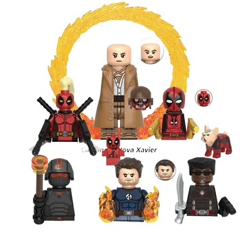 어린이 영화 미니 액션 피규어 장난감, 키미코 레이디데드풀 카우보이 키드풀 2099 일렉트라 X-23 인간 토치 블레이드 빌딩 블록 