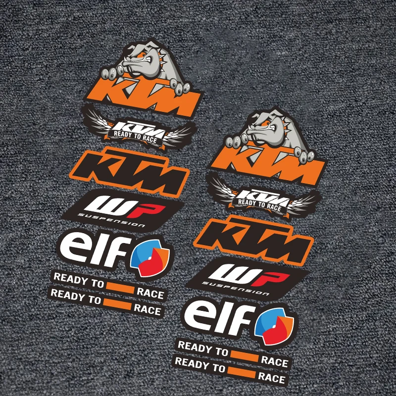 

2pcs Ktm Sticker Motorcycle Bike Helmet Decal Wp Eif Logo