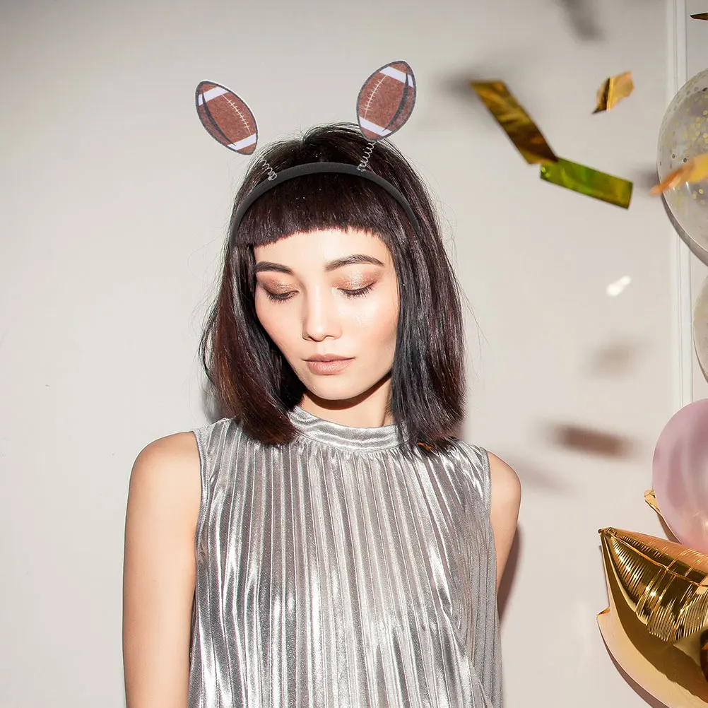 

3Pcs Football Headband American Football Party Decorations Adjustable Sports Hair Accessories Cheerleader Headpiece Party