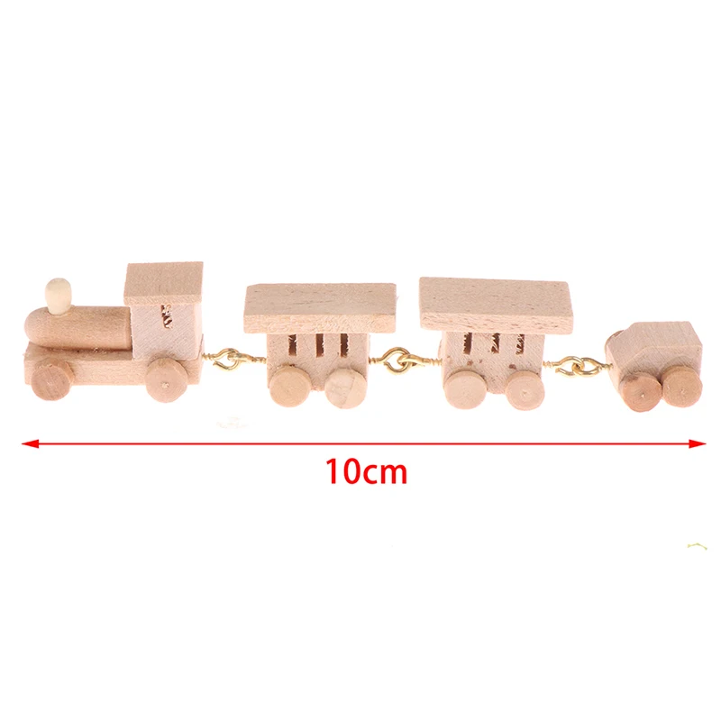 1Pc 1:12 Poppenhuis Miniatuur Houten Trein Simulatie Model Speelgoed Poppenhuis Decor