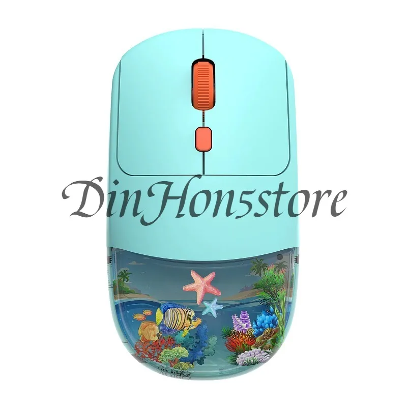 Transparent Wireless Mouse Underwater Scene Ergonomic Wireless Mouse Computer Accessory