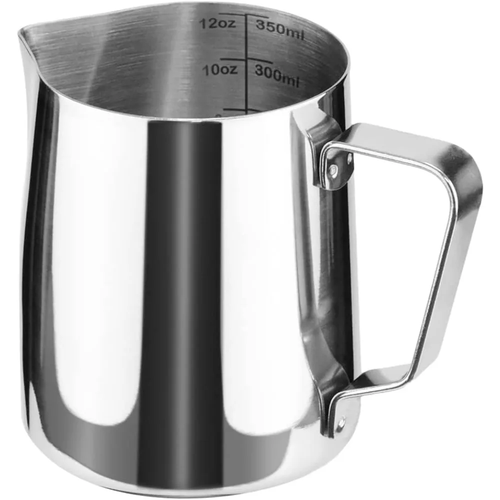Stainless Steel Milk Frothing Pitcher 12 Ounce 350ml Cappuccino Latte Art Pouring Jug Espresso Steamer Creamer Cup for Barista Coffee