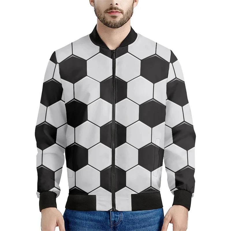 New 3D Soccer Printed Bomber Jacket Fashion Trend giacche sportive all'aperto per uomo Casual Streetwear felpe oversize per bambini