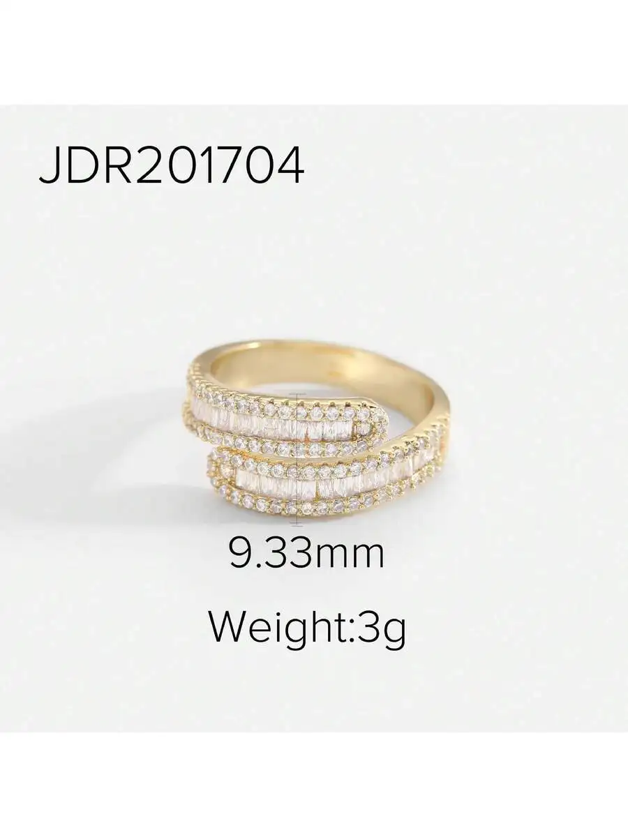 

Adjustable Open Wrap Ring With Cubic Zirconia Stones Fashion Jewelry