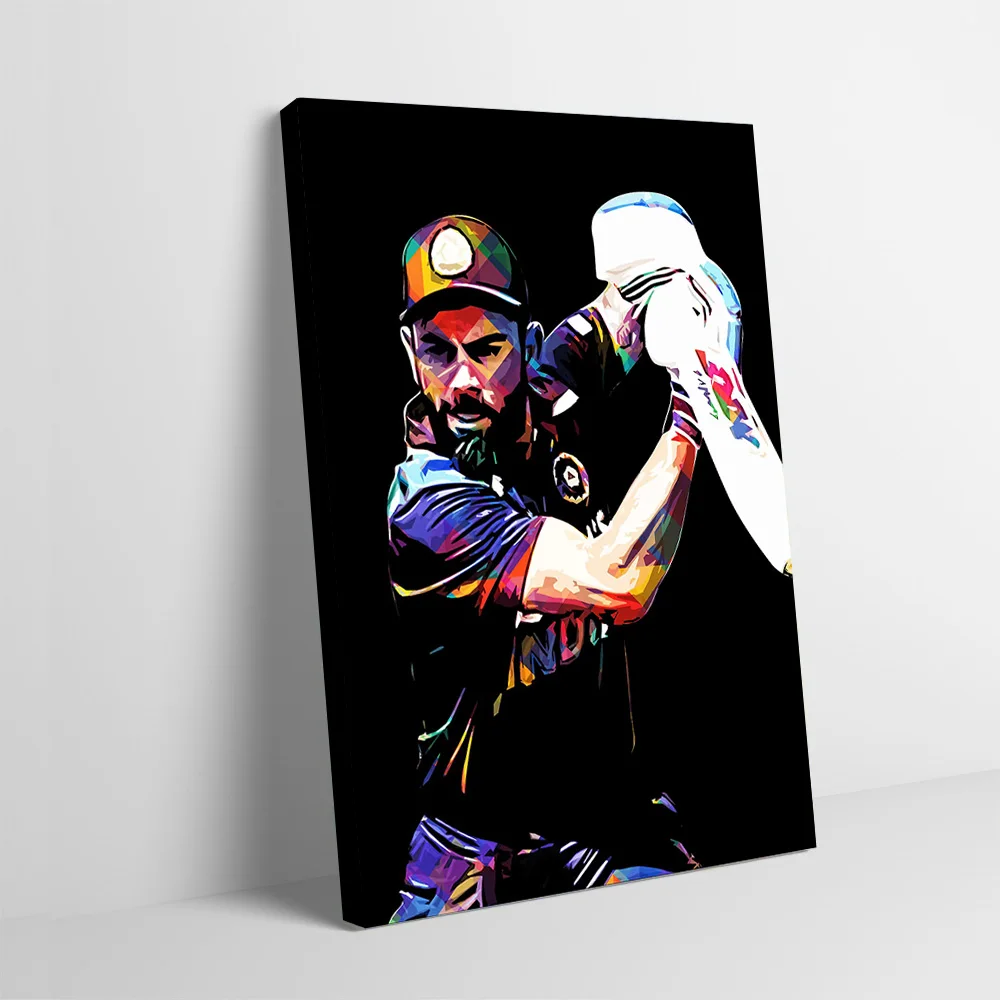 Virat Kohli Poster Customizable Printed Canvas Painting Wall Art Gift for Interior Decoration Gaming Decorative Paintings Room
