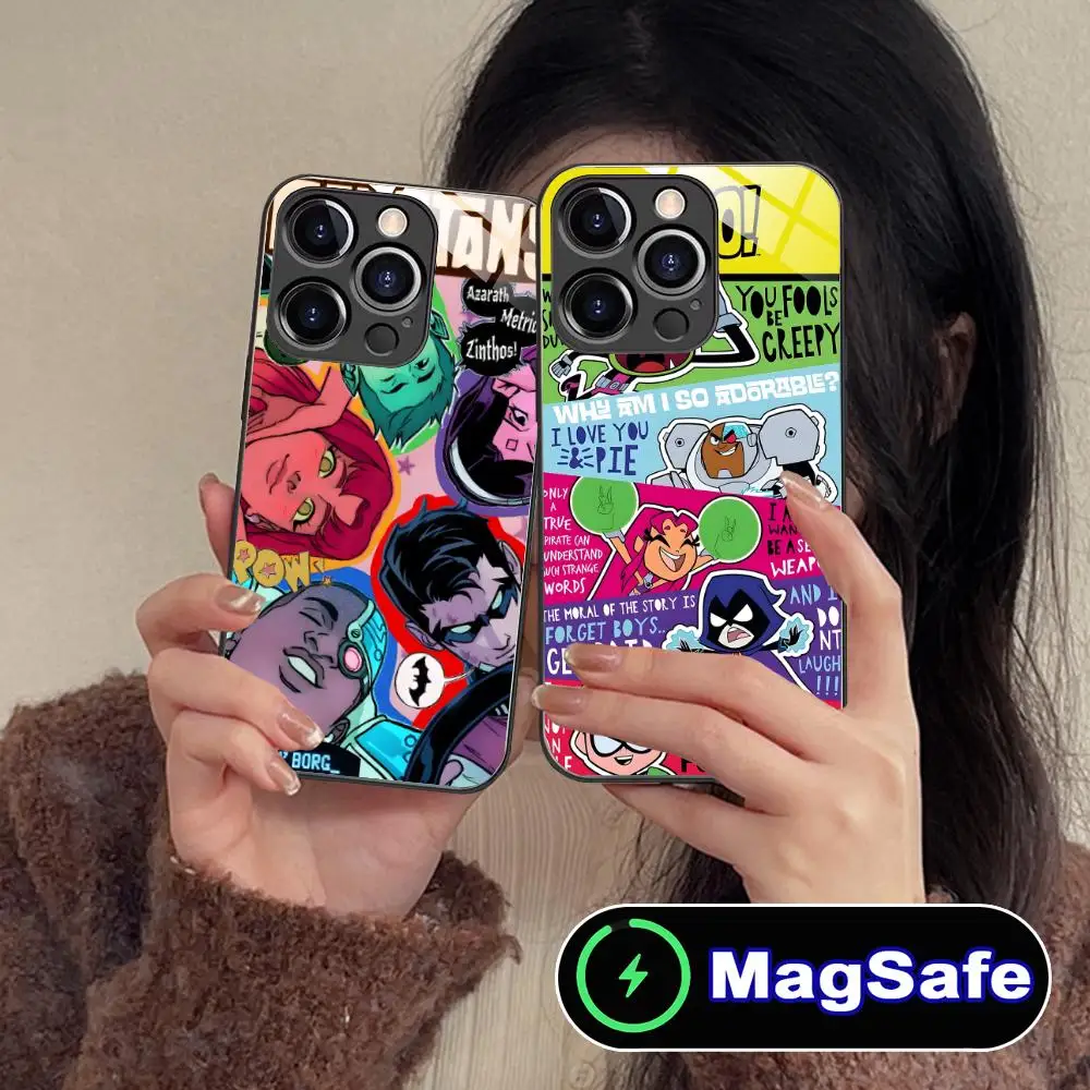 

Чехол для телефона Teen Mobile Titans для iPhone 16, 15, 14, 13, 12, 11 Pro Max Plus Mini MagSafe, защитное стекло, роскошное, красивое