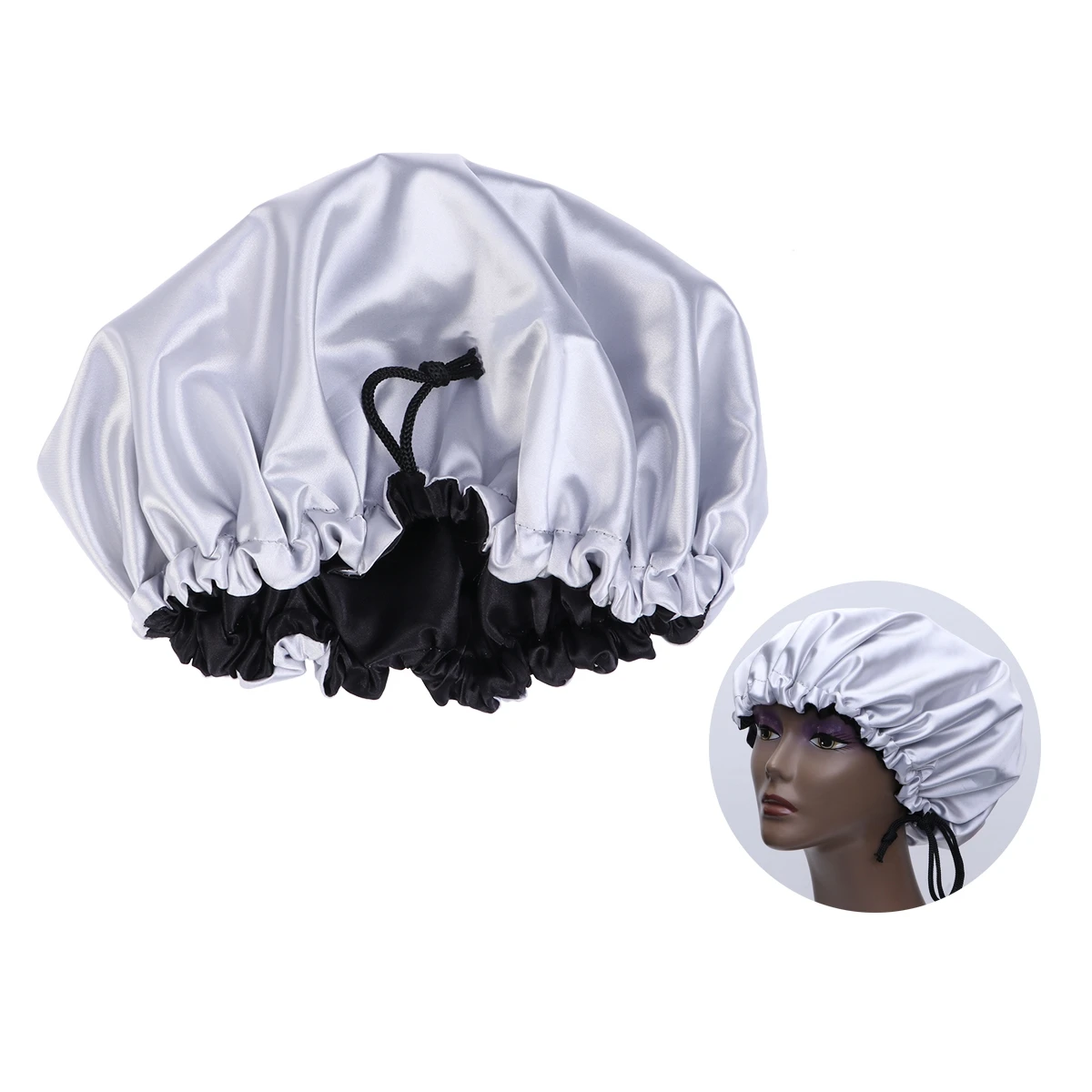 

Шелковый шарф для сна, двухслойная вязаная шапка для волос, женская мягкая удобная многоразовая шапочка-полотенце для волос