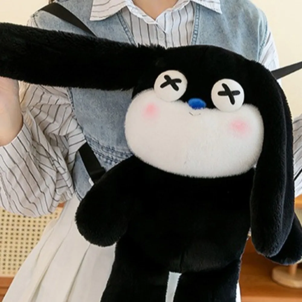 Cute Soft Rabbit Plush Backpack Cartoon Casual Rabbit Plush Toy Large Capacity Creative Cartoon Animal Backpack Girl
