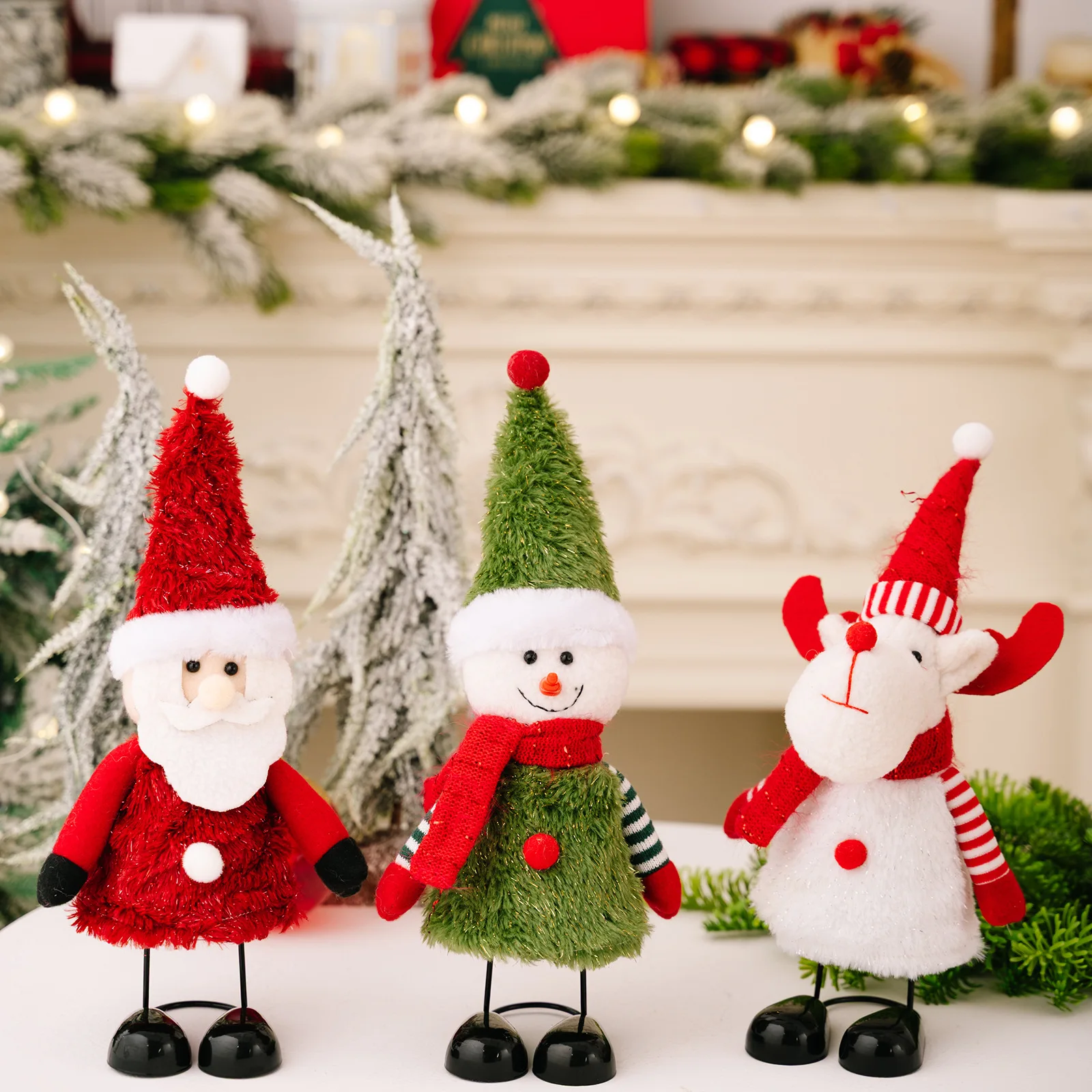 1PC Santa Claus Santa Claus Doll Snowman Reindeer Desktop Atmosphere Decorative Item Desktop Decoration Holiday Christmas Gift