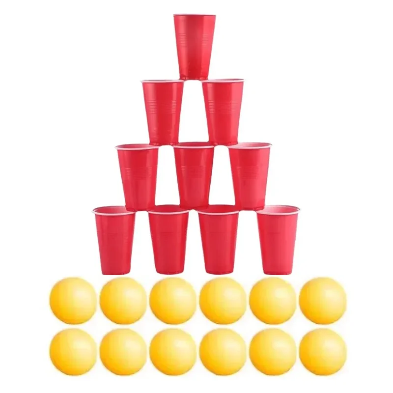 Juego de 12 Vasos Desechables de Plástico Azul y Rojo, 6 Combinaciones, 12 Vasos de Cerveza, Juego de Beer Pong, Juegos de Mesa, Artículos para Fiestas, para KTV y Bares