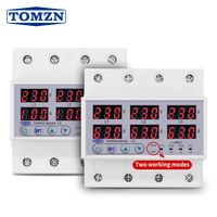 Din rail TOMZN 3P+N adjustable Over Under Voltage current limit protection Relay Protector SYN ASYNC Synchronous Asynchronous