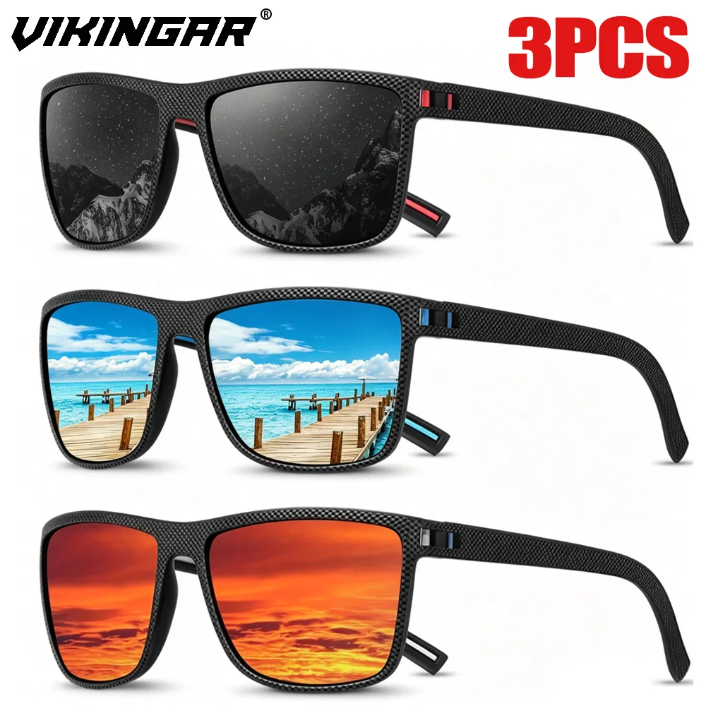 

VIKINGAR 3PCS Polarized Fishing Sunglasses for Men Women UV400 Outdoor Sports Sun Glasses Cycling Driving Riding Goggles