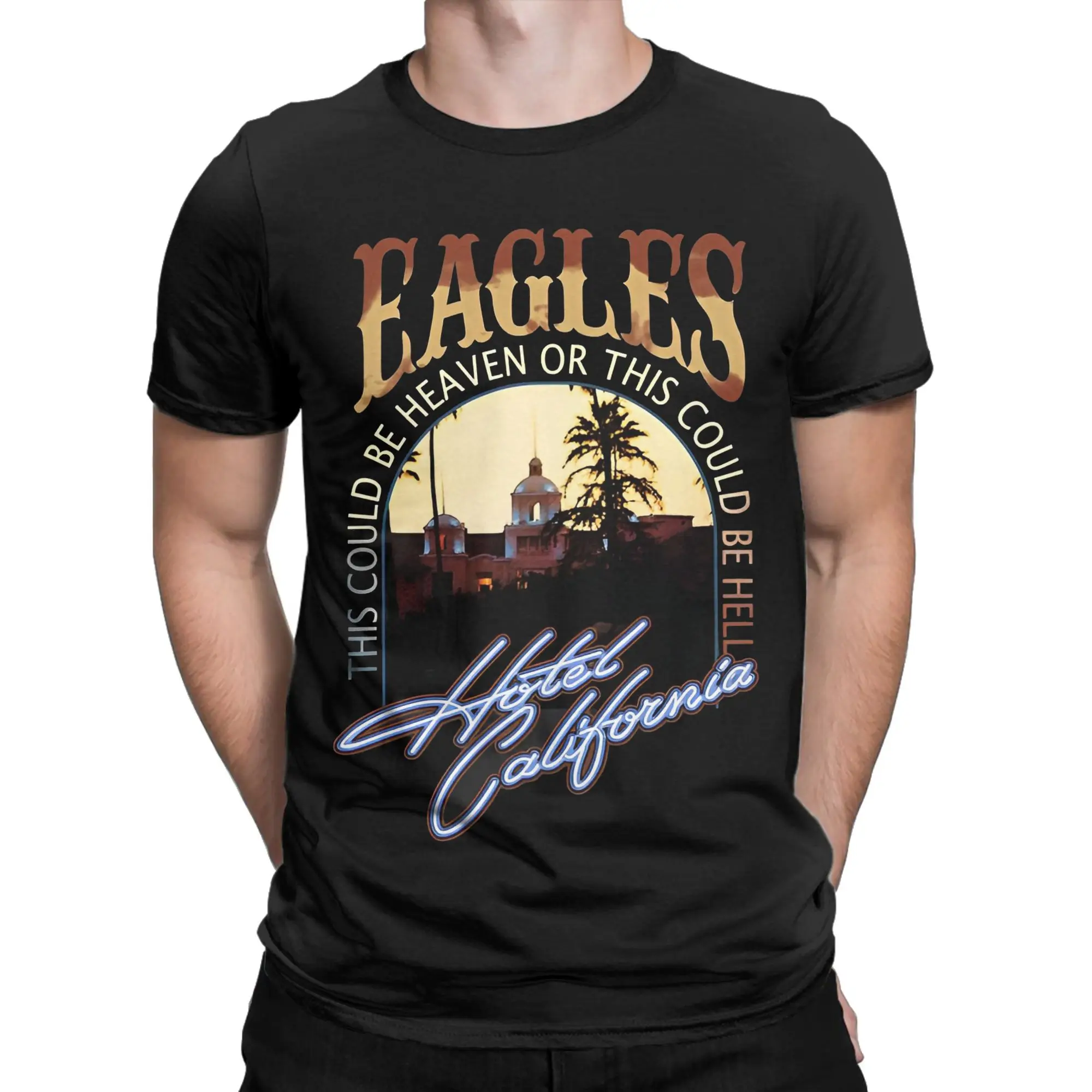 

Мужская и женская футболка Eagle Rock Metal Band, хлопковые модные футболки, одежда, наряды