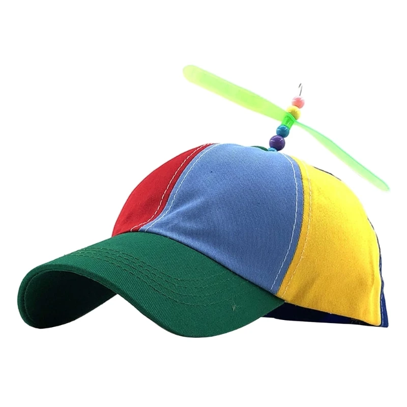 Colorful Detachable Propeller Hat for Kids and Adult Funny Helicopter Baseball Hat for Birthday Party Creative Headwear