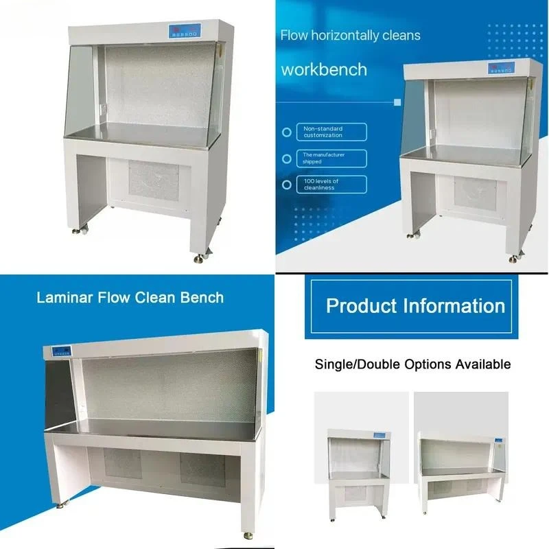 Stainless Steel Horizontal Laminar Flow Clean Bench Aseptic Dust Free Operation Table Laboratory Purification Workstation