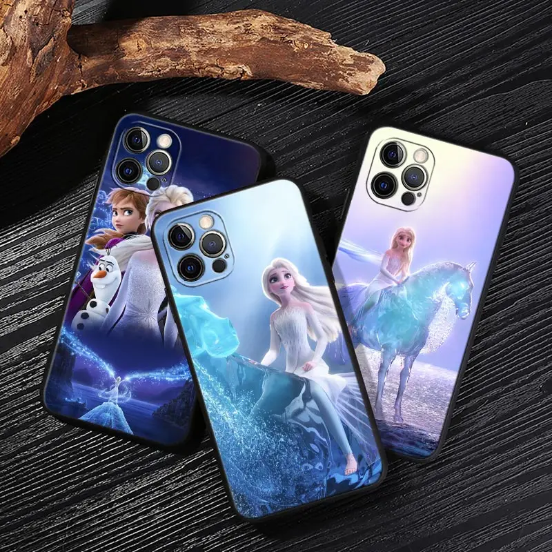 

Case For iPhone 17 16 15 14 13 12 11 Pro Max Plus Disney Elsa Frozen Princess Back Cover For iPhone 17Pro 17E Air 16e Soft Funda