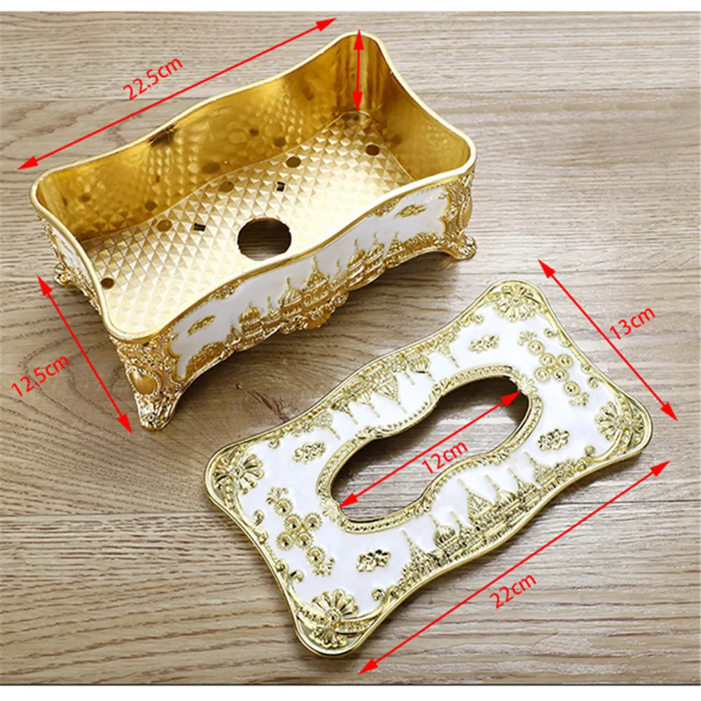 Creative European-style castle tissue holder storage box retro acrylic paper box high-end cafe home kitchen fashion paper box