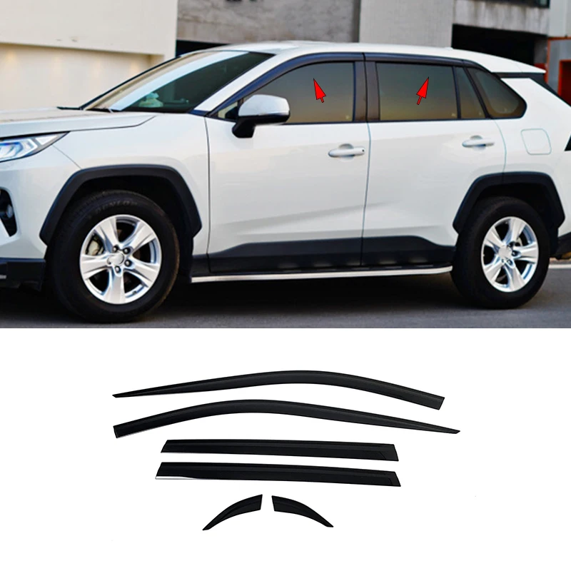 

Car accessories FIT FOR Toyota RAV4 XA50 2019-2024 ABS black waterproof Door Window Visor Vent Shades Sun Rain Guard
