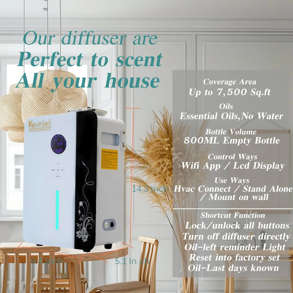 7,500 sq.ft Area House | Cold-Air Hotel Scent Machine Waterless for Home SPA with Long Lasting