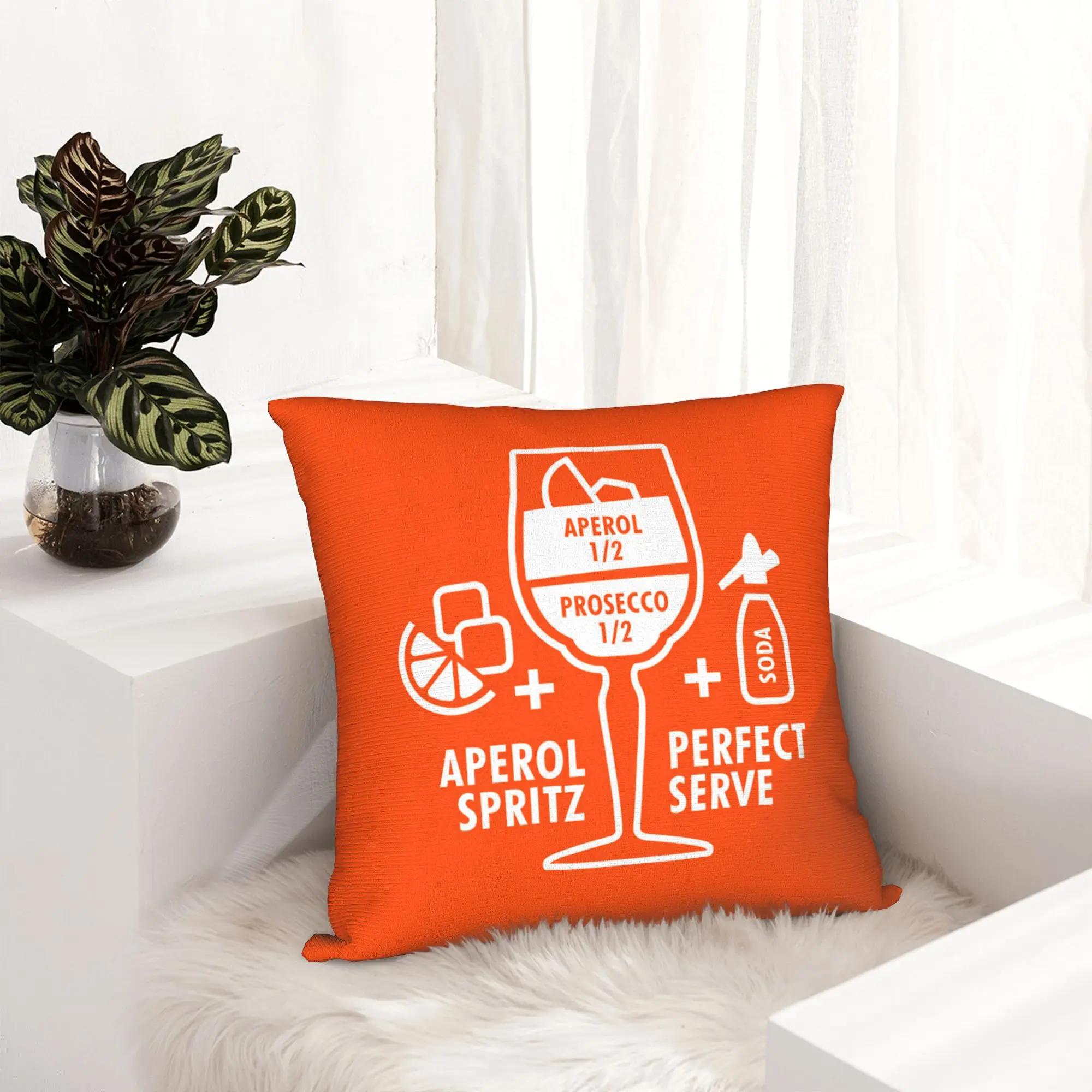 Aperols Spritz Print Cushion Cover 40x40cm Love Drinking Cocktail Soft Modern Pillow Cases for Car Sofa