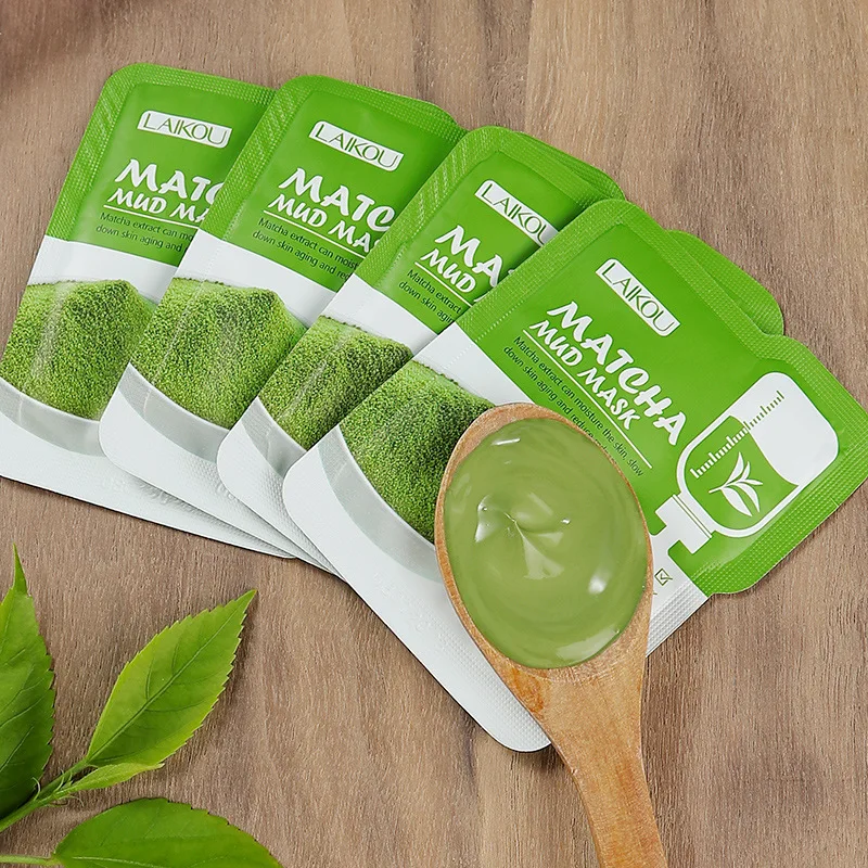 LAIKOU 7pcs Mud Face Mask Mung Bean Matcha Cherry Blossoms Moisturizing Oil Control Firming Facial Mask Beauty Skin Care